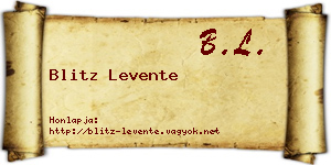 Blitz Levente névjegykártya